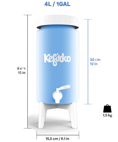 Kombucha fermenter se stojánkem a výčepem - 4 litrů