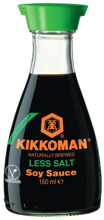 Kikkoman | Sojová omáčka s o 43% méně soli - Objem 150 ml, Balení (láhev) Dávkovač (sklo)