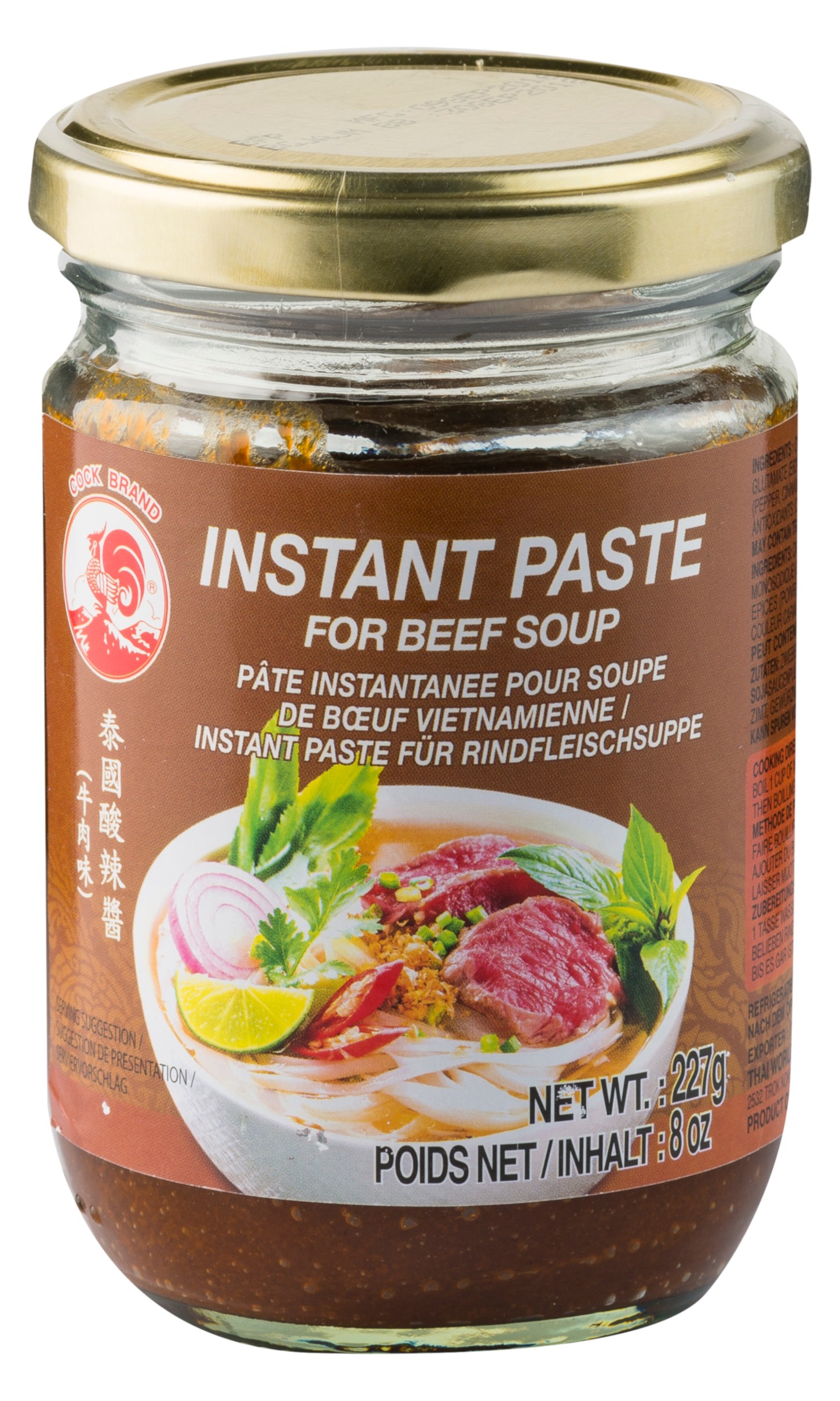 Cock Brand | Instantní pasta pro hovězí polévku - 227 g
